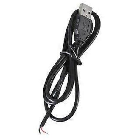 Câble d'extension d'alimentation USB mâle vers 2 broches, câble USB mâle DIY pour lampe LED, haut-parleur, ventilateur, 22AWG (1,5 m) (1/5)