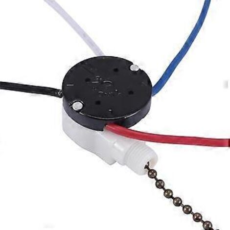 Kit d'interrupteur pour ventilateur de plafond à 3 vitesses et 4 fils, interrupteur à tirette avec cordon en bronze ZE-208S (1/4)