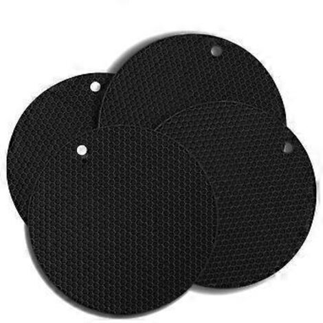 Dessous de plat en silicone lavables au lave-vaisselle, maniques antidérapantes résistantes à la chaleur, lot de 4, silicone de qualité alimentaire, multi-usages, faciles à nettoyer, flexibles et réut (1/3)