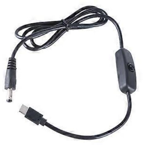 Câble convertisseur USB-C vers DC 5,5 x 2,1 mm (trou rond) 5 V vers 12 V pour routeurs, ventilateurs et haut-parleurs (1/5)