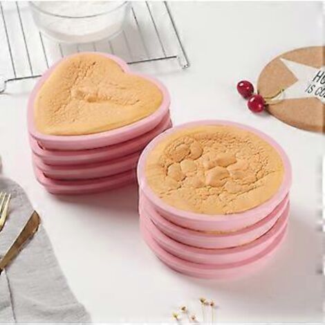 Créations Romantiques, Ensemble de moules à gâteaux antiadhésifs en silicone de haute qualité, moules à desserts en forme de cœur faciles à nettoyer pour les pâtissiers amateurs, flexibles et réutilis (1/3)