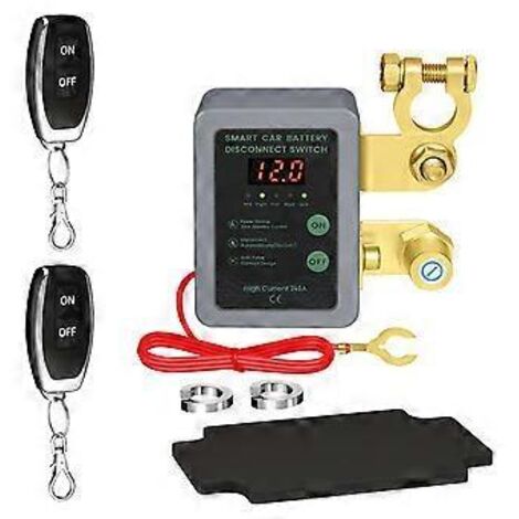 Interrupteur de déconnexion de batterie pour télécommande de voiture 12 V 240 A, interrupteur de télécommande avec protection contre les fuites, interrupteur d'arrêt et interrupteur d'alimentation (1/5)