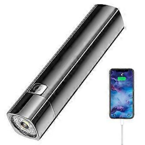 Lampe torche LED ultra-lumineuse, rechargeable avec fonction de batterie externe, étanche et résistante, batterie haute capacité, idéale pour (1/3)
