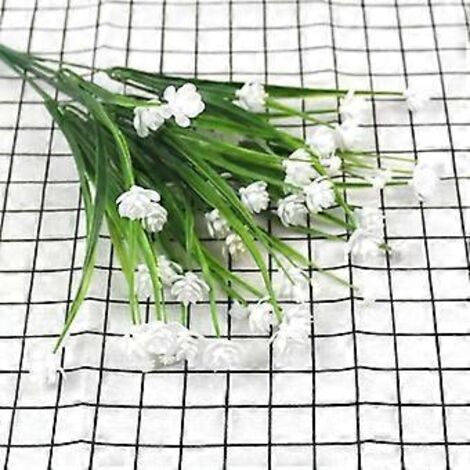 Lot de 5 fleurs artificielles blanches pour la décoration extérieure printemps-été, en plastique résistant aux UV. Idéales pour la maison et le jardin. (1/5)
