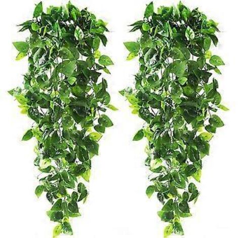 Lierre artificiel aux détails réalistes, aspect très naturel, fausses feuilles de lierre imperméables, décoration intérieure et extérieure, sans insectes (2 pièces) (1/5)