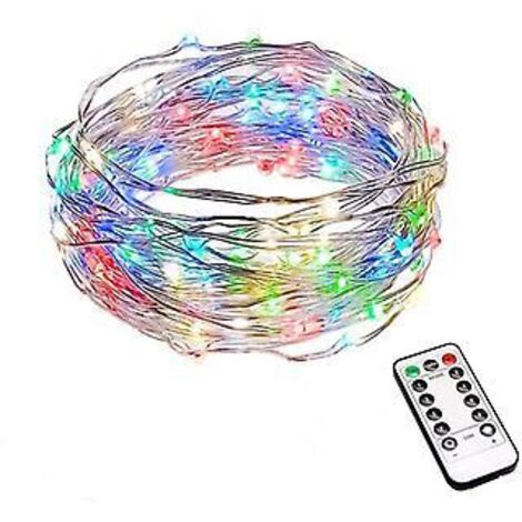 Guirlande lumineuse féérique, 2 m, 20 LED (multicolores), étanche IP65, décoration pour chambre, Noël, mariage, fête, festival, Halloween (1/5)