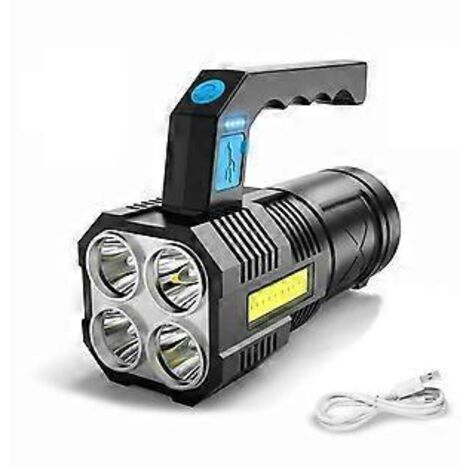 Lampe torche de travail COB rechargeable, étanche et portable à 4 modes, idéale pour la randonnée, la pêche et le camping. (1/5)