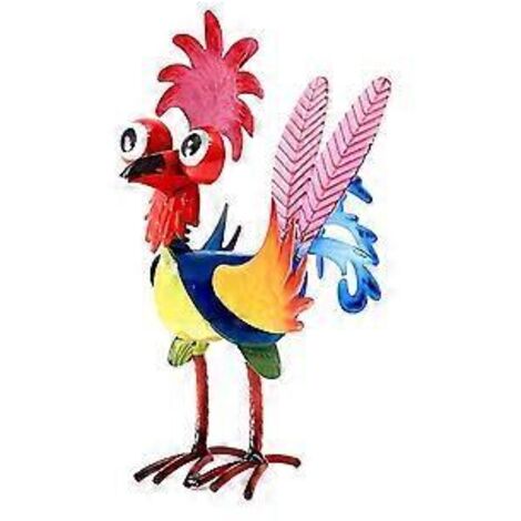 Coq en fer forgé d'extérieur (1 pièce), décoration de jardin en forme de L. (1/5)