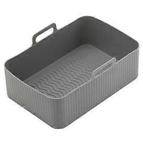 Revêtement pour friteuse à air chaud, en silicone alimentaire antiadhésif, réutilisable, facile à nettoyer et lavable au lave-vaisselle (rectangulaire) (1/5)