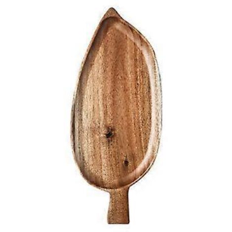 Plateau en bois en forme de feuille, plateau à thé, plateau à sushis, plateau à desserts et fruits, petit plateau alimentaire en bois imperméable (1/5)