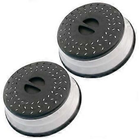 Lot de 2 couvercles anti-éclaboussures pour micro-ondes, couvercle avec poignée, panier passoire, compatible lave-vaisselle (1/5)