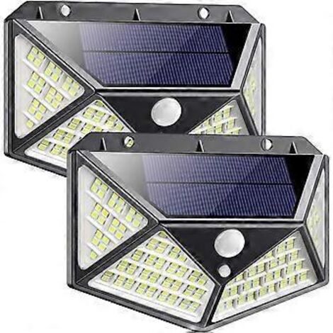 Lampe solaire d'extérieur écologique, lampe de sécurité durable à détecteur de mouvement avec 162 LED, applique murale sans fil étanche et facile à installer avec 3 modes d'éclairage (1/2)