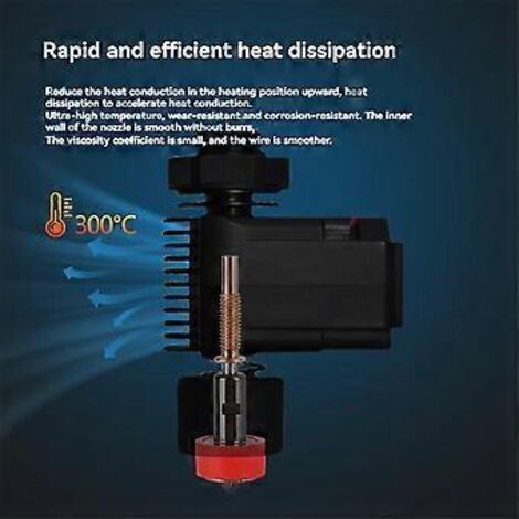 Buse en acier trempé à haut débit pour extrudeuse Hotend, 0,4 mm (1/5)