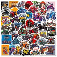 50 autocollants de club de motards pour graffitis personnalisés, autocollants imperméables pour cahiers, réfrigérateurs et valises, cadeaux de Noël