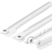 Coulisses de tiroir 400 mm - Lot de 2 (1 paire) Coulisses coulissantes blanches à extension partielle