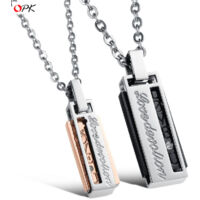 Collier pendentif diamant,Pendentif Collier en Acier Inoxydable Forever Love Argent Anneau pour Coup