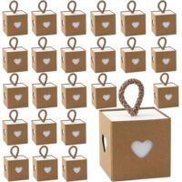 30 boîtes cadeaux en carton kraft, boîtes à dragées pour mariage, boîtes cadeaux