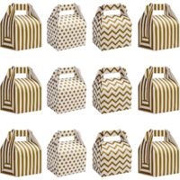 Boîtes cadeaux en carton kraft blanc et doré (lot de 36) - 16 x 11,5