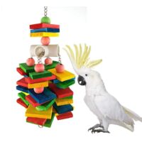 Jouet pour perroquet jouet d'alimentation pour oiseaux en bois,