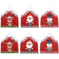Set of 6 Christmas Chair Covers,Chair Back Cover Removable Washab