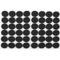 48 patins en caoutchouc noir (28 x 3 mm) pour pieds de meubles, légers.