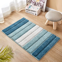 Tapis rayé en microfibre, couleurs dégradées, tapis de porte ultrafin N