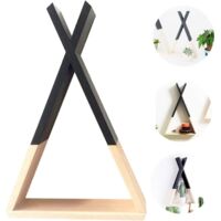 Étagère murale noire. Étagère murale triangulaire suspendue. Étagère murale pour