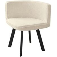 Housse de chaise en velours scandinave, 1 pièce, blanche, pour chaise de bureau C