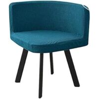 Housse de chaise en velours scandinave (bleu), 1 pièce, blanche, pour chaise de bureau