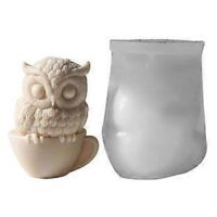 Moule en silicone en forme de hibou, facile à utiliser, pour la fabrication de bougies parfumées détaillées, idéal pour la décoration intérieure et la détente.