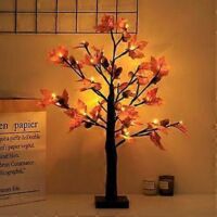 Arbre d'automne en érable, citrouilles artificielles lumineuses à piles, glands d'érable, décoration pour la table de Thanksgiving, la maison et l'intérieur.