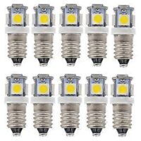 Ampoules LED E10 AC - 10 pièces 6V 5 lampes LED-E10 Miniature Vis 50Lm (AC 6V)