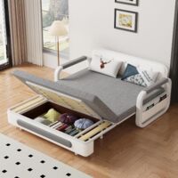 Schlafsofa mit Bettfunktion und Stauraum,158 cm,grau