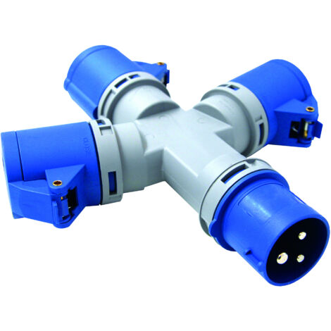 Adaptateur multiprise 3 Prises Couvercle fiche à 3 pôles Industriel IEC Convient pour Camping-Car, Camping Et Chantier