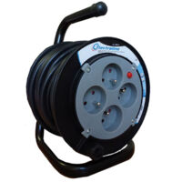 Rallonge Prolongateur électrique 15M, avec enrouleur 4 Prises 16 A section 3G1,5 mm, Gris