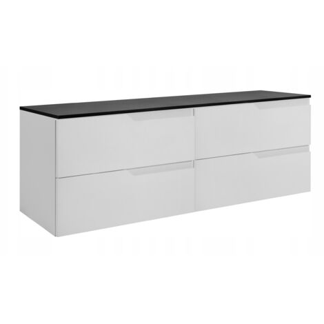 Waschtischunterschrank - 120 cm - Weiß und Schwarz - Modernes Design - 4 geräumige Schubladen