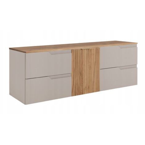 Waschtischunterschrank 160 cm - Kashmir / Eiche Craft - Modernes Design - Elegante MDF-Fronten