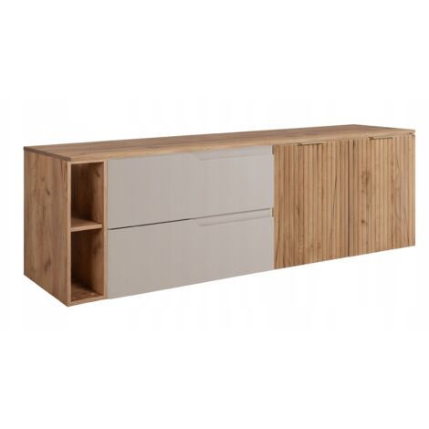 Waschtischunterschrank - 140 cm - Kashmir / Eiche Craft - Modernes Design - Praktisch und elegant