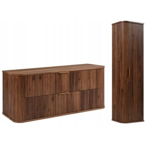 Waschtischunterschrank - 120,4 cm - Eiche Haselnuss - Elegantes Design - MDF-gefüttert