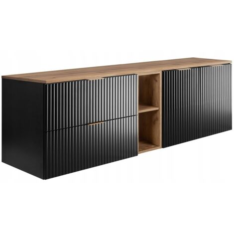 Badezimmer-Set - 160 cm - Schwarz - Modernes Design - Komplett und elegant