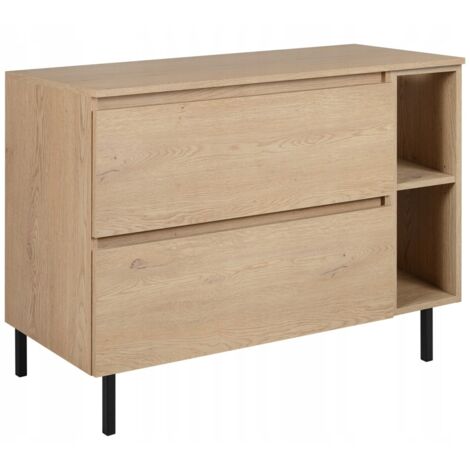 Waschtischunterschrank 100 cm - Helle Eiche - Minimalistisches Design - Mit Regal und Arbeitsplatte