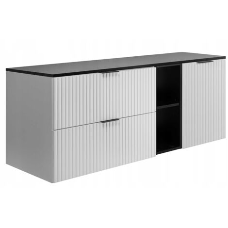 Badezimmer-Set - 120 cm - Weiß - Modernes Design - Softclose-Schubladen