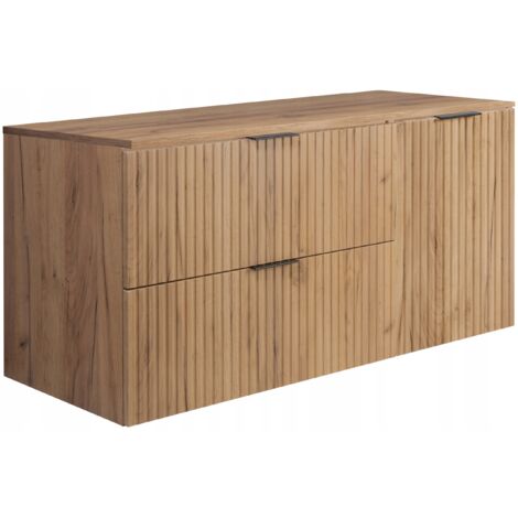 Waschtischunterschrank - 100 cm - Goldene Eiche - Modernes Design - Mit Soft-Close-Funktion