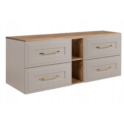 Waschtischunterschrank 140 cm - Kashmir Eiche - Modernes Design - Optimierter Raum und hohe Qualität