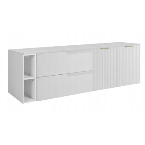 Waschtischunterschrank - 140 cm - Weiß - Modernes Design - Elegante MDF-Fronten