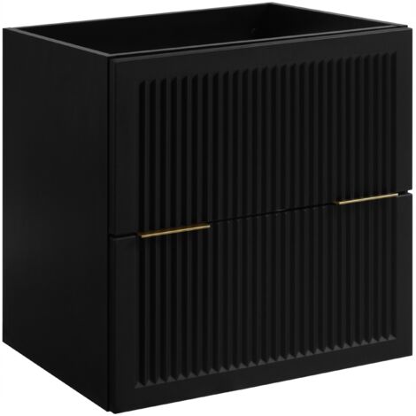 Waschtischunterschrank - 60 cm - Schwarz - Modernes Design - Praktisch und elegant
