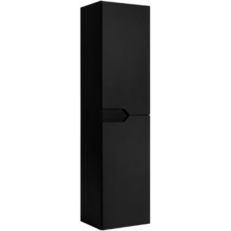 Hängendes Waschtischunterschrank - 136 cm - Schwarz - Minimalistisches Design - Optimierter Platzbedarf