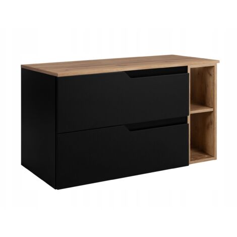Waschtischunterschrank - 80 cm - Schwarze Eiche - Modernes Design - Optimaler Stauraum