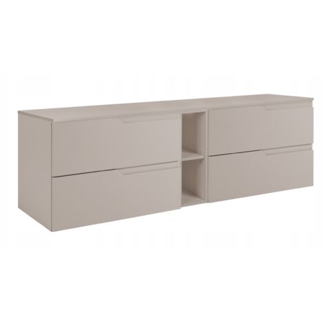 Hängende Waschtischunterschrank 180 cm - Farbe Kashmir - Modernes Design - Mit Soft Close System