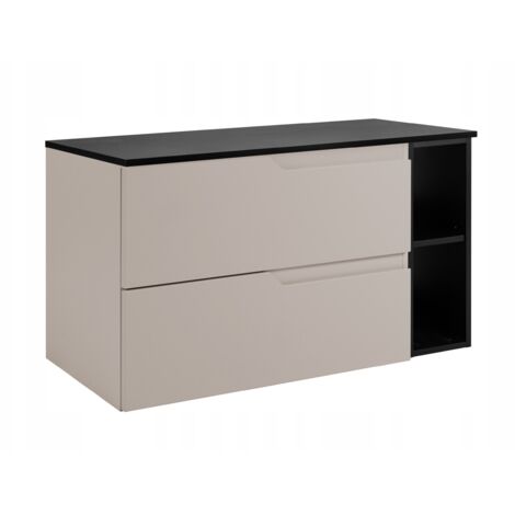 Waschtischunterschrank - 100 cm - Schwarz und Kashmir - Modernes Design - Geräumige Schubladen